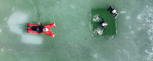 Eisretterübung am Thiersee 08.02.2025